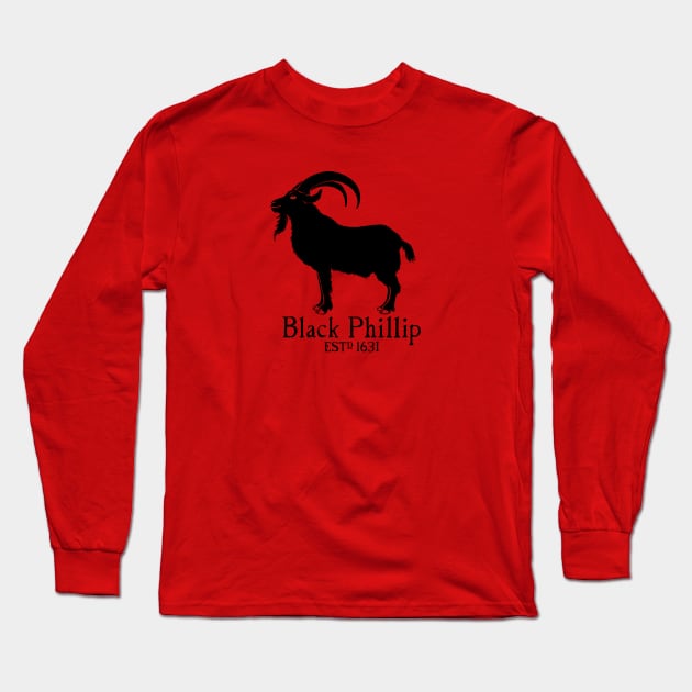 Black Philip Long Sleeve T-Shirt by castlepop